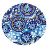Australia Round Rug Blue Background With Traditional Aboriginal Dot Decoration