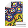 Australia Blanket A Bright And Colorful Background With Aboriginal Inspired Dot Art