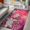 Australia Aboriginal Area Rug - Sea Turtle With Indigenous Patterns (Pink)