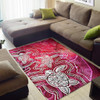 Australia Aboriginal Area Rug - Sea Turtle With Indigenous Patterns (Pink)