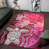 Australia Aboriginal Area Rug - Sea Turtle With Indigenous Patterns (Pink)