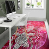 Australia Aboriginal Area Rug - Sea Turtle With Indigenous Patterns (Pink)