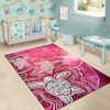 Australia Aboriginal Area Rug - Sea Turtle With Indigenous Patterns (Pink)
