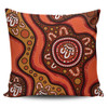 Australia Pillow Cases Painting Illustration With Dot Art In Aboriginal Brown Style