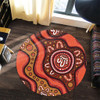 Australia Round Rug Painting Illustration With Dot Art In Aboriginal Brown Style