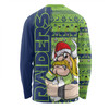 Canberra Raiders Long Sleeve T-shirt Merry Ugly Xmas Nordic Pattern Style