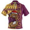 Brisbane Broncos Zip Polo Shirt Merry Ugly Xmas Nordic Pattern Style