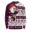 Manly Warringah Sea Eagles Long Sleeve T-shirt Merry Ugly Christmas Our Beloved Team Scratch Style