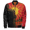 Australia Bomber Jacket Indigenous Dot Painting Inspired By The Aboriginal Flag