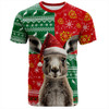 Australia T-Shirt Aboriginal Dot With Kangaroo Santa Hat Designs