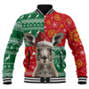 Australia Baseball Jacket Aboriginal Dot With Kangaroo Santa Hat Designs