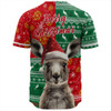 Australia Baseball Shirt Aboriginal Dot With Kangaroo Santa Hat Designs