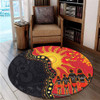 Australia Round Rug Indigenous Dot Painting Inspired By The Aboriginal Flag