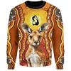 Australia Sweatshirt Aboriginal Kangaroo Dreaming With Dot Art