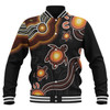 Australia Baseball Jacket Aboriginal Turtle Dreaming Journey Featuring Dot Art