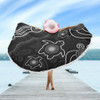 Australia Beach Blanket Aboriginal Turtle Dreaming Journey Featuring Dot Art