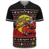Australia Baseball Shirt Aboriginal Didgeridoo Santa Christmas