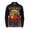 Australia Long Sleeve Polo Shirt Aboriginal Didgeridoo Santa Christmas