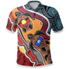 Australia Polo Shirt - Australia Aboriginal Dots With Turtle and NAIDOC Flags