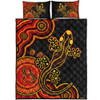 Australia Quilt Bed Set Aboriginal Lizard Dreaming Outback
