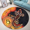 Australia Round Rug Aboriginal Lizard Dreaming Outback