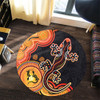 Australia Round Rug Aboriginal Lizard Dreaming Outback