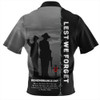 Australia Zip Polo Shirt Remembrance Day We Shall Not Forget We Will Remember Them