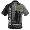 Australia Zip Polo Shirt Remembrance Day We Shall Not Forget We Will Remember Them