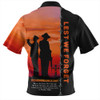 Australia Zip Polo Shirt Remembrance Day We Shall Not Forget We Will Remember Them