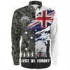 Australia Long Sleeve Shirt Remembrance Day Lest We Forget Australian Military Tribute