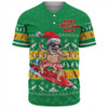 Australia Baseball Shirt Merry Christmas Mate Surf's Up Santa