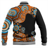 Australia Baseball Jacket Aboriginal Indigenous Dot Painting Orange