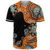 Australia Baseball Shirt Aboriginal Indigenous Dot Painting Orange