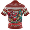 Australia Zip Polo Shirt Merry Christmas, Santa Claus Riding A Kangaroo