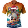 Australia Polo Shirt Merry Christmas Surf's Up, Mate Koala