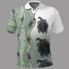 Australia Polo Shirt - Aboriginal with Kangaroo, Lizard, Turtle and Dotted Crooked Stripes Pattern