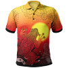 Australia Aboriginal Polo Shirt - Indigenous Frog (Red)