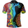 Australia Polo Shirt - Aboriginal Inspired Polo Blue Dream