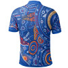 Australia Aboriginal Polo Shirt - Indigenous Footprint Patterns Blue Color