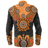 Australia Long Sleeve Shirt Aboriginal Indigenous Dot Style Design Cuture