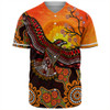 Australia Baseball Shirt Eagle Aboriginal Dot Painting Traditional