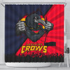 Adelaide Crows Shower Curtain Breaking Through Fan Design