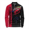 Essendon Long Sleeve Polo Shirt Burning Passion Of Power Scratch Style