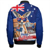 Australia Bomber Jacket Happy Australia Day Kangaroo With Sydney Opera House At Sunset
