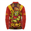 Gold Coast SUNS Long Sleeve Polo Shirt Ripped Legacy Of The Game