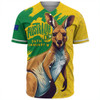 Australia Baseball Shirt Australia Day Kangaroo Art With Aboriginal Pattern Inspired