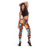 Australia Aboriginal Inspired Legging -  Indigenous Circle Dot Art Footprints Painting