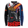 Adelaide Crows Long Sleeve T-shirt Anzac Day Honor United In Spirit