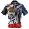 Geelong Cats Zip Polo Shirt Anzac Day Honor United In Spirit