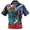 Port Adelaide Zip Polo Shirt Anzac Day Honor United In Spirit